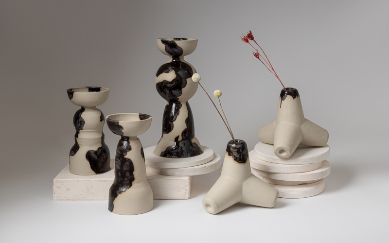 керамический подсвечник декор интерьера 