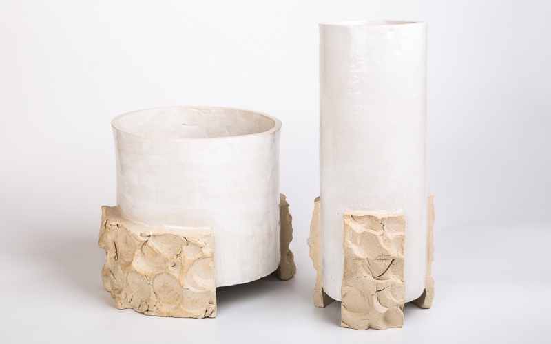 керамическая ваза из шамота 
