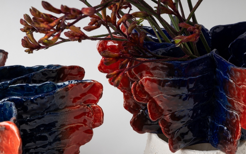 необычная керамическая ваза ручной работы