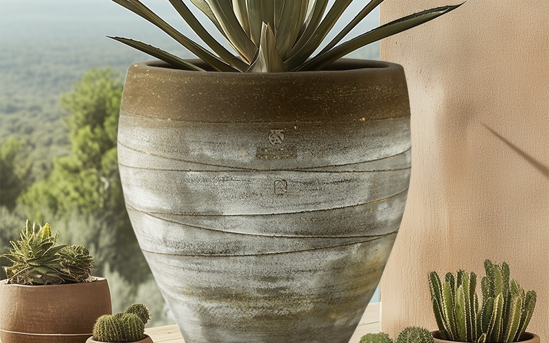 керамическое кашпо ручной работы для улицы 